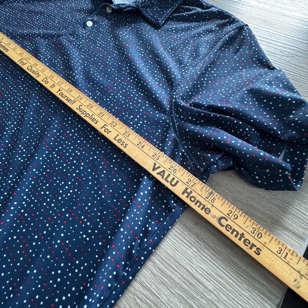 St John's Bay Polo Shirt - 2XL- Blue w/Red and White Dot pattern - Picture 5 of 6